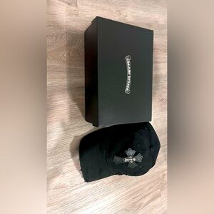 Black Chrome Hearts cotton hat unisex distressed with cross